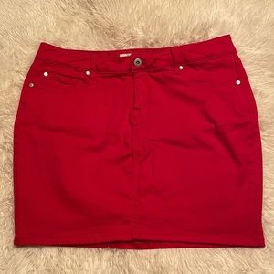 Torrid Red Denim Skirt